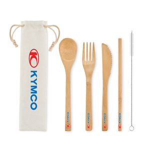 SETSTRAW Eco-Friendly Bamboo Cutlery Set with Straw