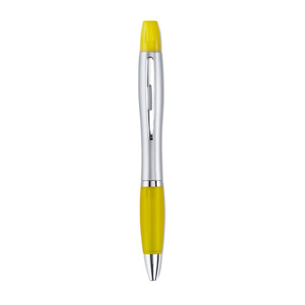RIO DUO Silber Satin Duo Stift mit Highlighter - GiftRetail MO7440