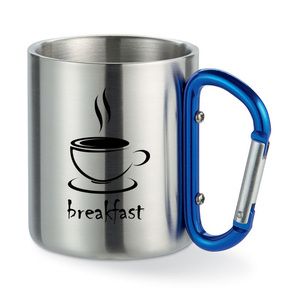 TRUMBO Becher aus Edelstahl mit Karabinerhaken als Henkel - GiftRetail MO8313