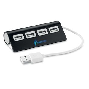 ALUHUB Compact Aluminum 4-Port USB 2.0 Hub with 14.5cm Cable