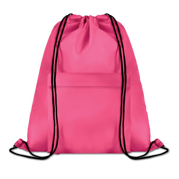 POCKET SHOOP Large 210D Polyester Drawstring Bag with Pocket - GiftRetail MO9177