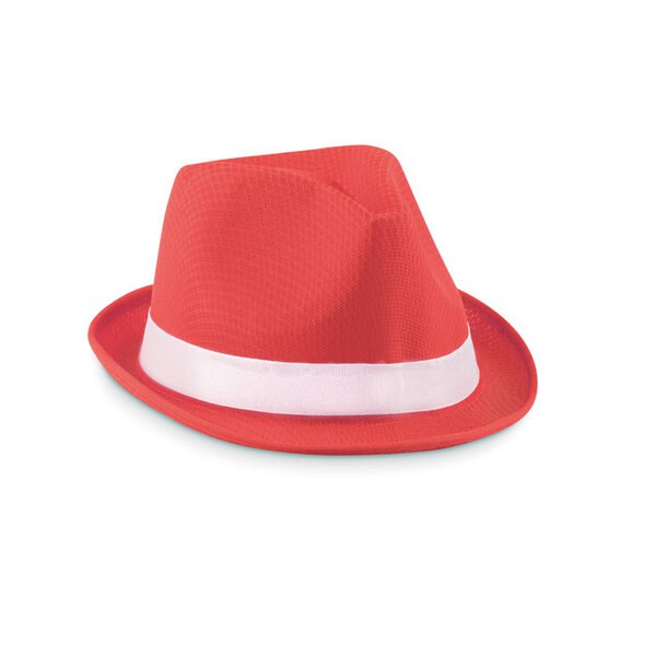 WOOGIE Bunter Polyester Strohhut mit Weißem Band - GiftRetail MO9342
