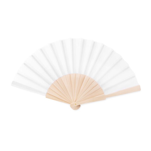 FANNY WOOD Eleganter Holz Handfächer mit Stoffbespannung - GiftRetail MO9532