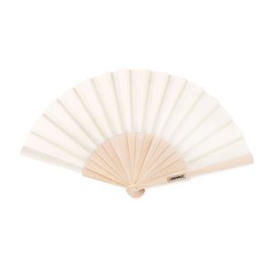 FANNY WOOD Eleganter Holz Handfächer mit Stoffbespannung - GiftRetail MO9532
