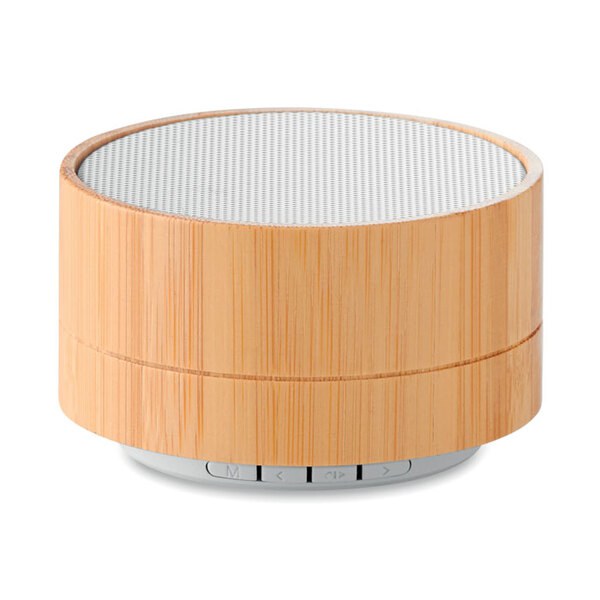 SOUND BAMBOO Runder wireless Lautsprecher - GiftRetail MO9609