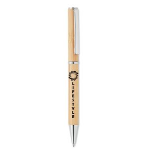 NAIRA Eco-Friendly Bamboo Twist Ball Pen with Metal Accents