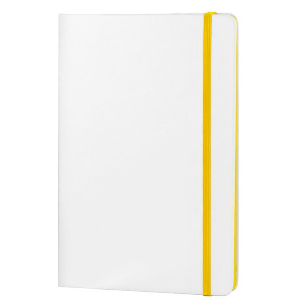 Goya 37088 - Notizbuch mit weißem PU-Cover und Farbgummiband COLORE