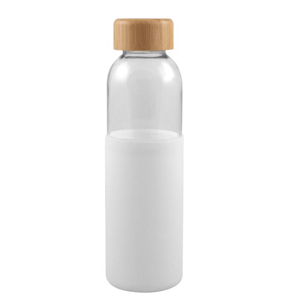 Goya 50019 - Glasflasche 500ml mit Bambusdeckel & Silikonhülle GIN