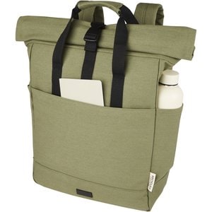 Joey 15" GRS Rolltop Laptoprucksack aus recyceltem Canvas 15 L - EgotierPro 120678