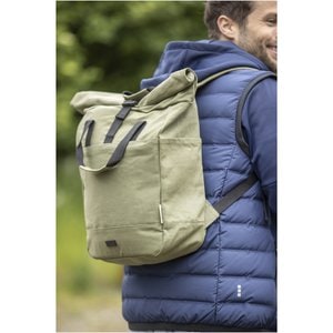Joey 15" GRS Rolltop Laptoprucksack aus recyceltem Canvas 15 L - EgotierPro 120678