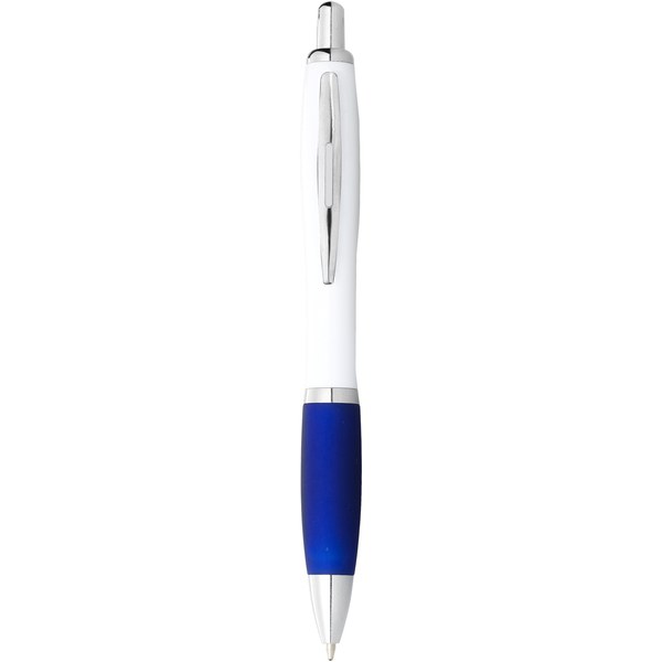Nash ballpoint pen with white barrel and coloured grip (black ink) - EgotierPro 106371
