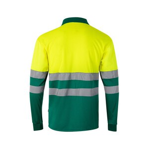 Velilla 36069 - Zweifarbiges Poloshirt im Bird-Eye-Design (160g/m²) mit langen Ärmeln, aus Polyester (100%)
