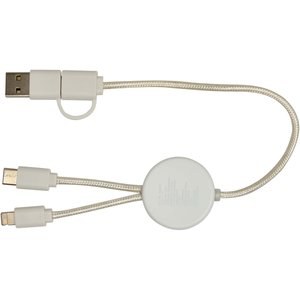Chechia 30 cm 5-in-1 Kabel aus recyceltem Kunststoff für Datenübertragung und 27W Schnellladung mit Bambusdetails - EgotierPro 124421