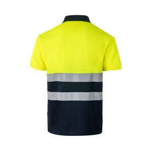 Velilla 36063 - Zweifarbiges Poloshirt im Bird-Eye-Design (160g/m²) mit kurzen Ärmeln, aus Polyester (100%)