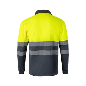 Velilla 36067 - Zweifarbiges Poloshirt im Bird-Eye-Design (160g/m²) mit langen Ärmeln, aus Polyester (100%)