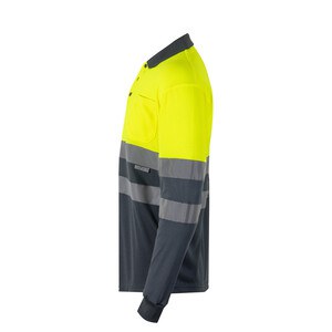 Velilla 36067 - Zweifarbiges Poloshirt im Bird-Eye-Design (160g/m²) mit langen Ärmeln, aus Polyester (100%)