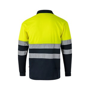 Velilla 36069 - Zweifarbiges Poloshirt im Bird-Eye-Design (160g/m²) mit langen Ärmeln, aus Polyester (100%)