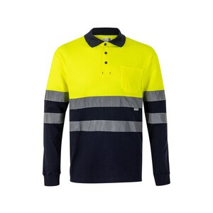 Velilla 36140 - Zweifarbiges Piqué-Poloshirt (150g/m²) mit langen Ärmeln, aus Baumwolle (55%) und Polyester (45%)