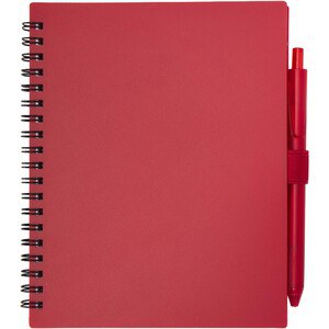 Niove Softcover Notizbuch aus recyceltem Kunststoff mit Kugelschreiber (blaue Mine) - EgotierPro 106298