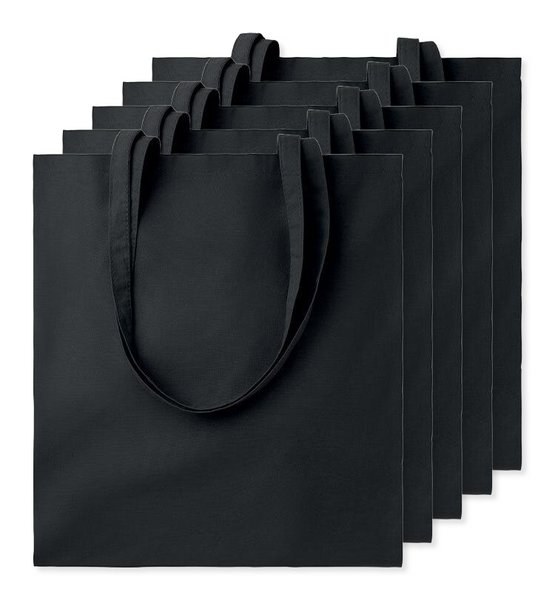 Pack mit 5 GiftRetail MO9268 - COTTONEL COLOUR + Shopping Bag Cotton 140g/m²