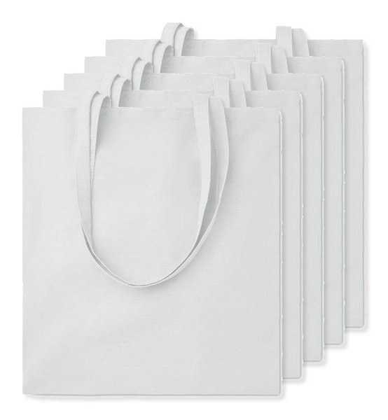 Pack mit 5 GiftRetail MO9268 - COTTONEL COLOUR + Shopping Bag Cotton 140g/m²