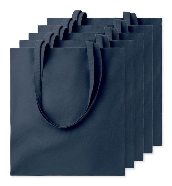 Pack of 5 GiftRetail MO9268 - COTTONEL COLOUR Eco-Friendly 140gsm Cotton Shopping Tote Bag