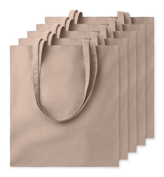 Pack mit 5 GiftRetail MO9268 - COTTONEL COLOUR + Shopping Bag Cotton 140g/m²
