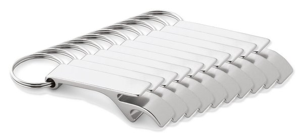 Pack mit 10 Egotier 93151 - Schlüsselanhänger aus Aluminium mit Flaschenöffner