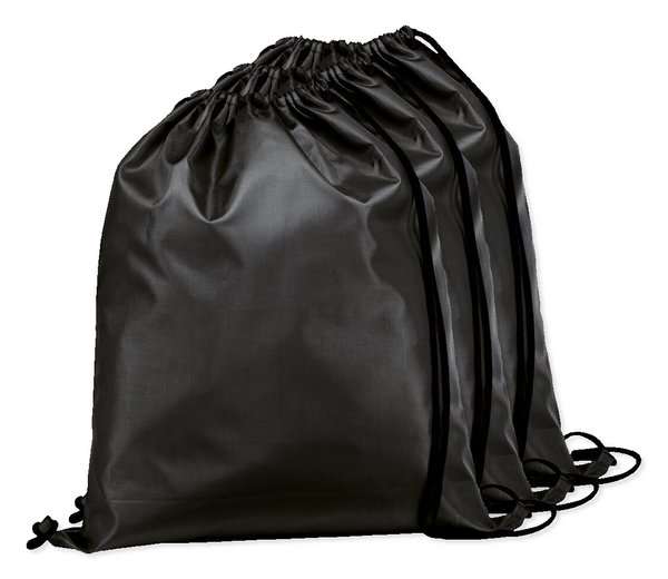 Pack mit 3 Egotier 92910 - 210D Rucksacktasche mit schwarzen Zugbändern