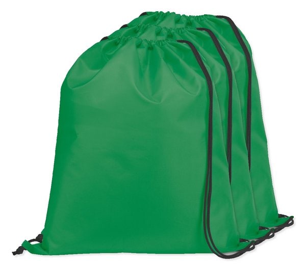 Pack mit 3 Egotier 92910 - 210D Rucksacktasche mit schwarzen Zugbändern