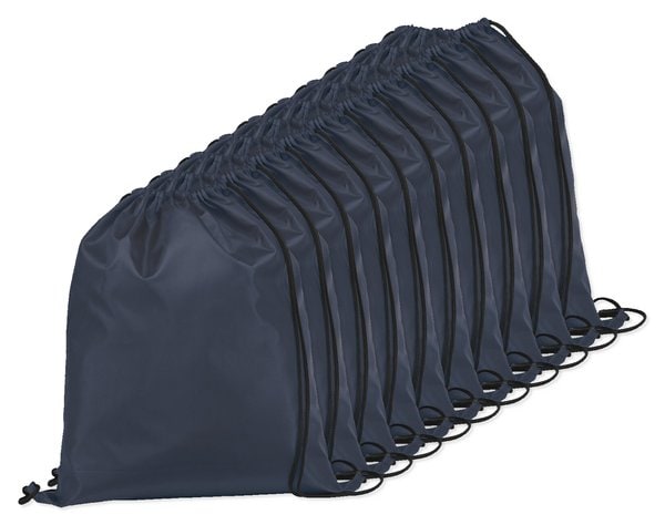 Pack mit 10 Egotier 92910 - 210D Rucksacktasche mit schwarzen Zugbändern