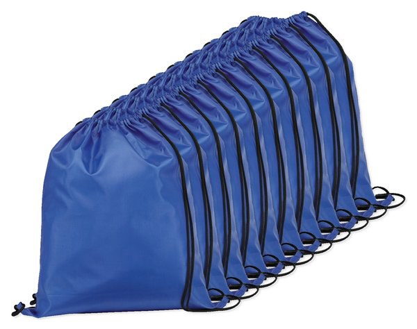 Pack mit 10 Egotier 92910 - 210D Rucksacktasche mit schwarzen Zugbändern
