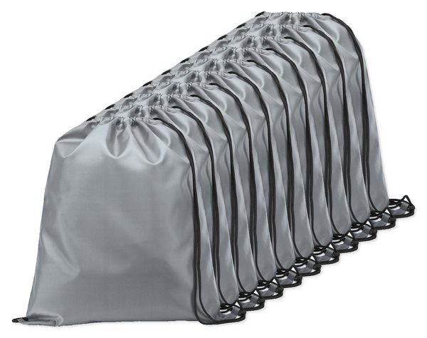 Pack mit 10 Egotier 92910 - 210D Rucksacktasche mit schwarzen Zugbändern