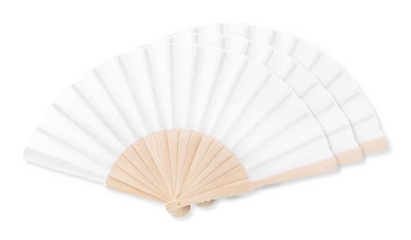 Pack of 30 GiftRetail MO9532 - FANNY WOOD Elegant Wooden Hand Fan with Polyester Fabric