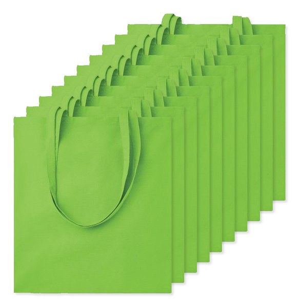 Pack of 100 GiftRetail MO9268 - COTTONEL COLOUR Eco-Friendly 140gsm Cotton Shopping Tote Bag