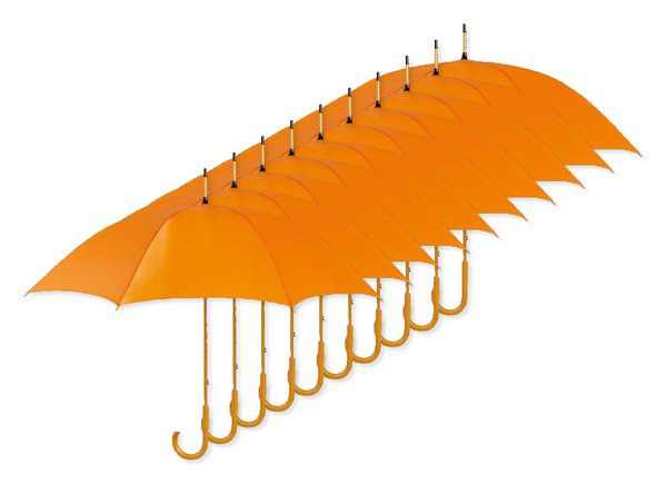 Pack mit 100 GiftRetail KC5132 - CALA Regenschirm mit Holzgriff