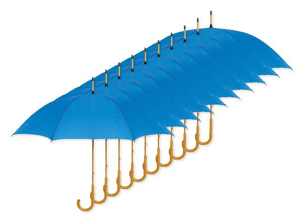 Pack mit 100 GiftRetail KC5132 - CALA Regenschirm mit Holzgriff