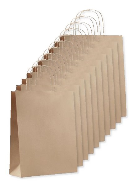 Pack of 100 GiftRetail MO6173 - PAPER TONE M Eco-Friendly Medium Recycled Gift Bag 90gsm