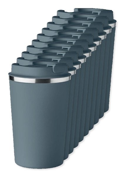 Pack mit 10 GiftRetail MO6276 - BRACE Doppelwandiger Becher 350ml