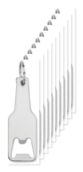 Pack mit 100 GiftRetail MO9247 - BOTELIA Schlüsselring mit Kapselheber