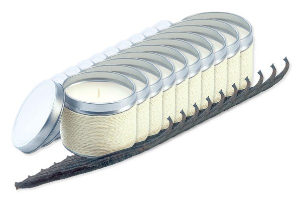 Pack mit 10 GiftRetail IT2873 - DELICIOUS Kerze mit Apfelduft