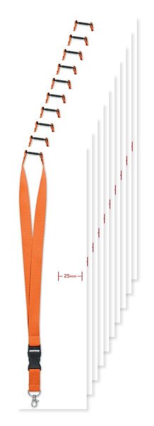 Pack mit 10 GiftRetail MO9661 - WIDE LANY Lanyard mit Metallkarabiner