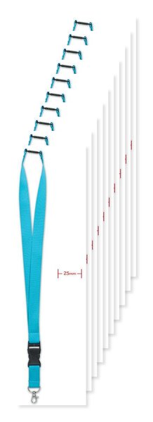 Pack mit 10 GiftRetail MO9661 - WIDE LANY Lanyard mit Metallkarabiner