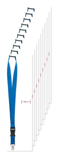 Pack mit 10 GiftRetail MO9661 - WIDE LANY Lanyard mit Metallkarabiner