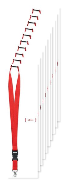 Pack mit 100 GiftRetail MO9661 - WIDE LANY Lanyard mit Metallkarabiner