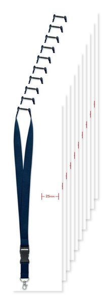 Pack mit 100 GiftRetail MO9661 - WIDE LANY Lanyard mit Metallkarabiner