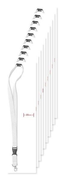 Pack of 100 GiftRetail MO8595 - LANY Premium 20mm Lanyard with Metal Hook and Safety Features