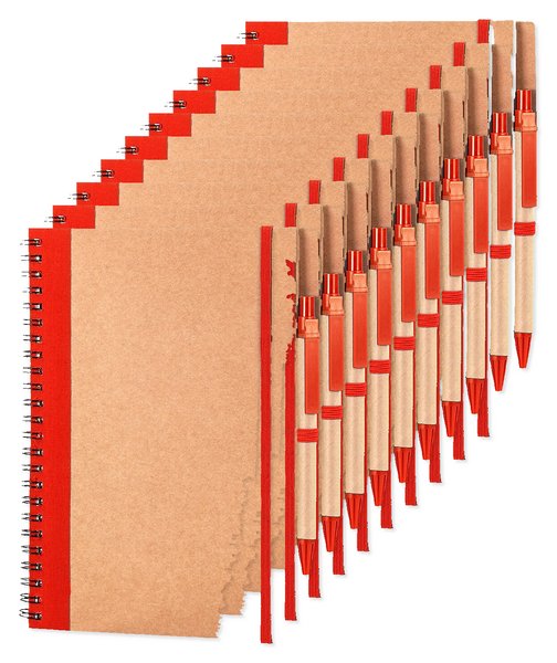 Pack mit 10 Goya 30108 - A5 Karton Ringbuch mit Stift und Gummiband RECIKLA