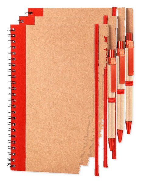 Pack mit 30 Goya 30108 - A5 Karton Ringbuch mit Stift und Gummiband RECIKLA