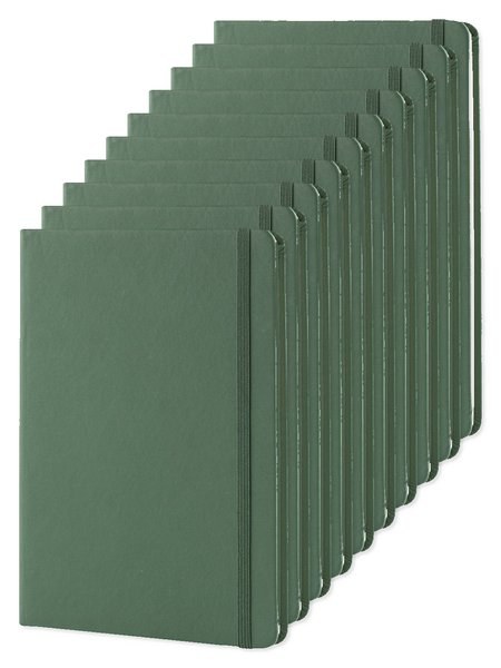 Pack mit 10 Goya 30083 - A5 Notizbuch PU-Cover, elastisches Band, 96 Seiten LUXE